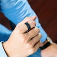 thumbnail image 2 of Miangastore Creative Men's Titanium Steel Ring Chain Rotating Ring Titanium Steel Finger Ring Retro Man Ring, 2 of 8