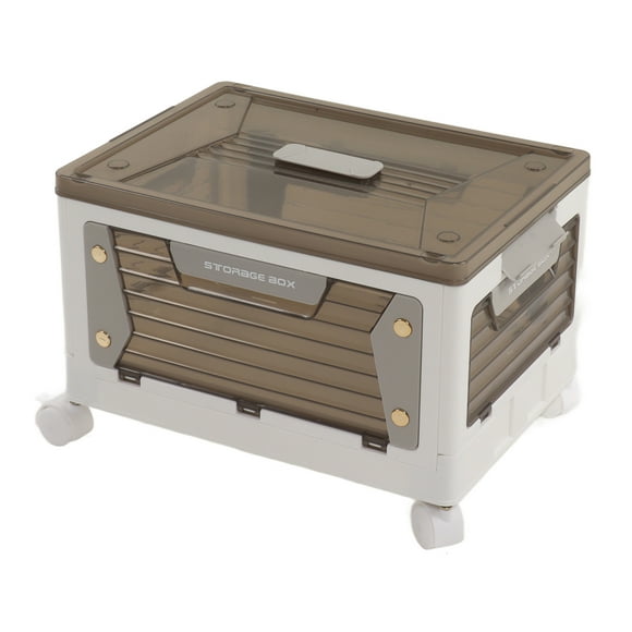 Storage Bins With Lids Collapsible Storage Bins Foldable Plastic Storage Container Organizer Stackable Storage Bins With Wheels Folding Storage Box For Office School Home Storage