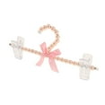 thumbnail image 3 of 5pcs Clothes Hangers Coat Garment Rack Covered in Faux Pearl Beads with 2 Clips, Pink, 3 of 9