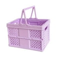 thumbnail image 2 of Almencla Storage Crate Foldable Basket Milk Crate for Camping Spring Outing Household Purple, 2 of 8