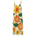 thumbnail image 6 of Orange Yellow Floral Summer Design Sleeveless Dress Loose Women's Dress Dresses Luxury Evening Dresses, 6 of 9