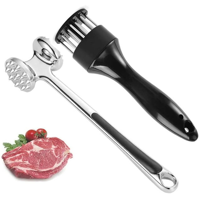 2pcs Stainless Steel Meat Tenderizer Hammer, Professional INOX Meat Tenderizer, Needle Meat Tenderizer, Steak Hammer, Meat Hammer, Tender Hammer