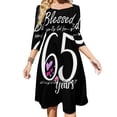 thumbnail image 2 of Cadeau d'Anniversaire 65 Ans pour Femmes et Béni pour 65 Ans Robe à Encolure Carrée Robe d'Été Douce Robe Élégante à Imprimé Halter pour Femmes, 2 of 5