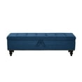 thumbnail image 4 of 59" Blue Fabric Bed Bench With Storage. Multifunctional For Home. Contemporary Style Button Tufting, Construction. Easy To Install Storage In Bedroom, Living Room, Hallway. Design Tufting. Strong, 4 of 5