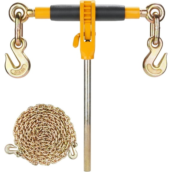 KFFKFF Ratchet Load Binder 5/16-3/8 Chain 45# Cast Steel Yellow, 4 Pack