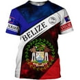 thumbnail image 2 of Personalized Belize Shirt for Men and Women, Coat of Arms of Belize Flag Flag Shirt, Belizean Country Flag Gift (T-shirt, XL), 2 of 8
