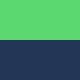 Sun Sea 7 ft Navy/Green Beach Umbrella, UV Protection, Air Vent, Removable Sand Screw