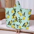 thumbnail image 5 of Yellow Lemon Fruit Flowers LightBlue Pattern Hooded Bath Towel，60"x35" for Ages 3 To 12 Kids, Quick Dry Lightweight Soft Microfiber Hood Beach Towel Cover Up for Kids, 5 of 7
