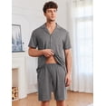 thumbnail image 3 of EKOUAER Mens Pajamas Set Short Sleeve Sleepwear Button Down Soft Loungewear 2 Piece Pj Shorts Sets with Pockets, 3 of 6