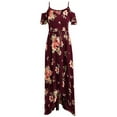 thumbnail image 4 of Jophufed Plus Size Summer Dresses Women Casual Short Sleeve Cold Shoulder Boho Maxi Dress Flower Print Long Dress, 4 of 6