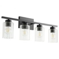 Ladin 4 - Light Textured Black Black Contemporary / Transitional Glass Wall Sconce