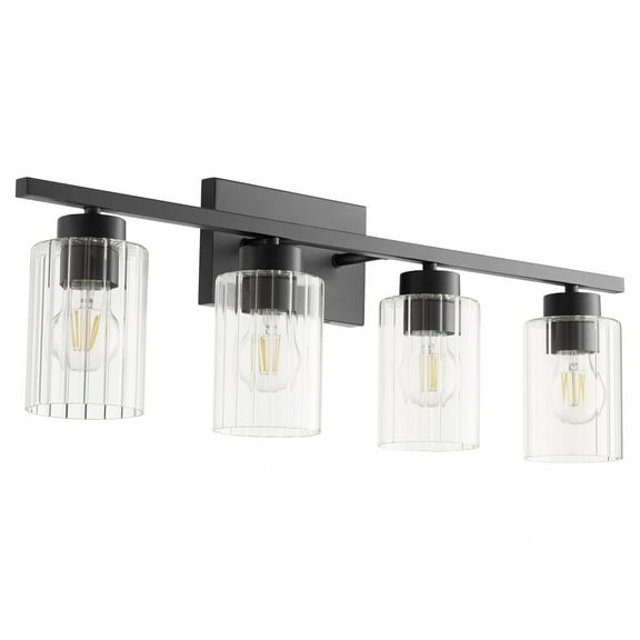 Ladin 4 - Light Textured Black Black Contemporary / Transitional Glass Wall Sconce