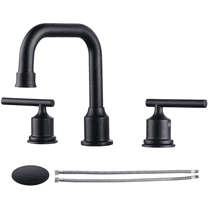 WOWOW Two Handles Widespread 8 inch Bathroom Faucet Black 3 Pieces Basin Faucets