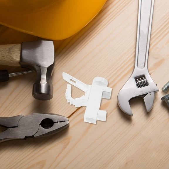 WHAMVOX 2pcs Adjustable Curtain Rod Brackets No Drilling Plastic Curtain Rod Clips Easy Install Curtain Rods for No Drill Curtain Rod Holder for Home Decor