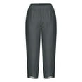 thumbnail image 4 of Mitankcoo Loose Capri Pants for Women - Plus Size Elastic High Waist Pants Casual Wide Leg Lounge Pants Gray Pants Size L, 4 of 4