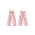 thumbnail image 2 of BemeyourBBs Toddler Bbay Girl Summer Clothes Plaid Gingham Smocked Romper One Piece Jumpsuit Front Bowknot Strap Sleeveless Plaid Wide-Leg Pants Overalls Little Girl Summer Outfit, 2 of 9