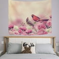 thumbnail image 3 of GZHJMY Tapestry Vintage Couple Cardinals Birds Pink Floral Tapestry Wall Hanging Decorative Wall&nbsp;Blanket&nbsp;Bedding Tapestry for Bedroom Living Room Dorm 60"x40" Gift Decor, 3 of 7