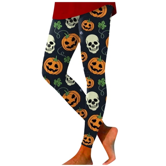 TGPMGRZ Ladies Halloween Leggings with Pockets Soft Stretchy for Gym Workout Size S-XXL