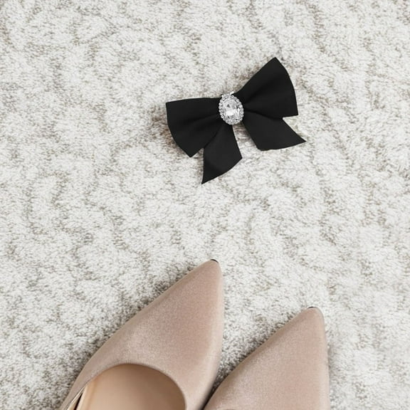 HOOWIFFY Zinc Alloy Bowknot Shoe Buckles Assorted Color Easy Attachment and Removal for Wedding Shoes