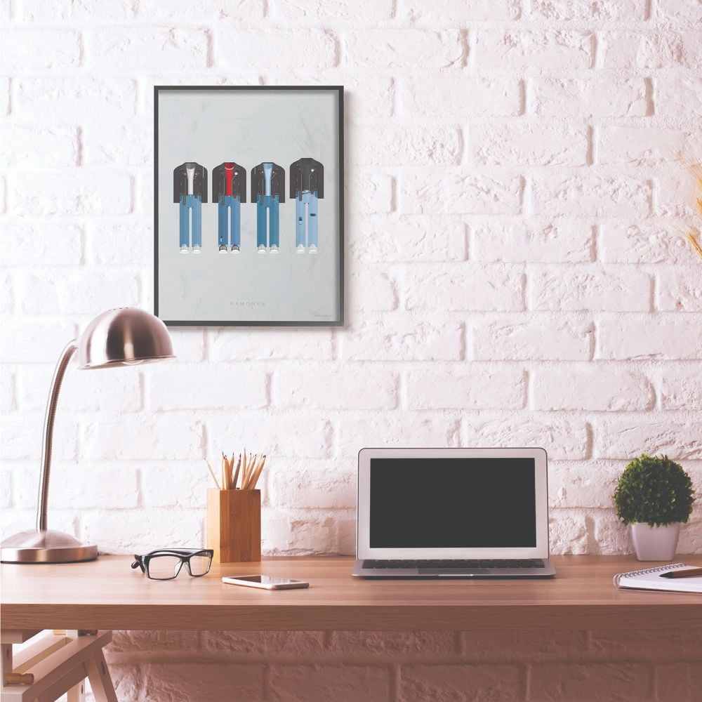 Stupell Industries Ramones Famous People Characters Fashion Design Framed Wall Art by Fred Birchal
