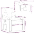 thumbnail image 2 of vidaXL Cream Leather Recliner Chair, 6-Point Vibration Massage, Adjustable Backrest & Footrest, 2 of 5