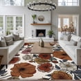 thumbnail image 3 of Vintage Peony Area Rugs 6'x9', Washable Small Throw Rugs for Kitchen Dining room, Summer Botanical Retro Art Rustic Indoor Outdoor Rug Non-Slip Low Pile Carpet Runner Reversible Floor Mats, 3 of 8