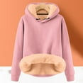 thumbnail image 4 of Kids Lined Hoodie Plain Long Sleeve Winter Heavyweight Warm Hooded Sweatshirt for Boys Girls Pullover Tops, 4 of 5