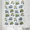 thumbnail image 1 of Cars Tapestry, Hand Drawn Watercolored Monster Trucks Enormous Wheels Off Road Lifestyle, Fabric Wall Hanging Decor for Bedroom Living Room Dorm, 5 Sizes, Yellow Lavender Blue, by Ambesonne, 1 of 1