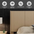 thumbnail image 3 of Noble House 64.4" Wood Headboard Only, Queen Size, Modern Farmhouse, Wall Mounted Fluted Panel, Oak, 3 of 9