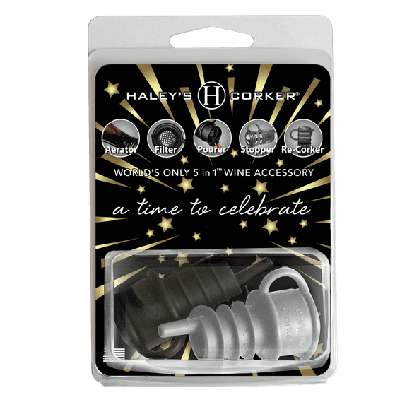 Haley's Corker 2-Pack  A Time to Celebrate Black and Silver Corker Set