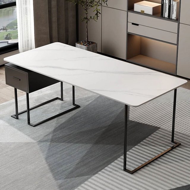 Modern Luxury Office Desks Slate Study Home Bedroom Office Desks Design Computer Escritorio Ordenador Work Furniture QF50OD My Lux Decor Round