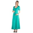 thumbnail image 3 of Maternity Scoop Neck Elbow Sleeve Maxi Dress, 3 of 5