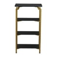 thumbnail image 5 of Household Essentials Crown Narrow 4 Shelf Open Storage Bookshelf Black Oak Wood Grain and Gold Metal, 5 of 7