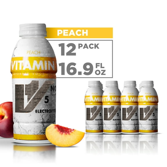 VITAMIN 1 Peach, Hydration Beverage, 16.9 Ounce (Pack of 12)