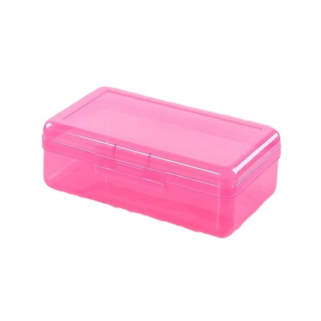Estuche de plástico FloreceBien con tapa de cierre rápido, gran capacidad, caja organizadora de almacenamiento de útiles escolares para niños, color rojo