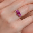 thumbnail image 4 of Gem Stone King 10K White Gold Red Created Ruby Pink Created Sapphire and White Lab Grown Diamond 3 Stone Engagement Ring for Women (2.39 Cttw, Gemstone Birthstone, Available in Size 5, 6, 7, 8, 9), 4 of 5