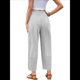thumbnail image 3 of Pantalones Anchos y Holgados para Mujer, Estilo Palazzo Harén, Informales, con Cintura Elástica y Bolsillos, Color Gris Talla M, 3 of 7