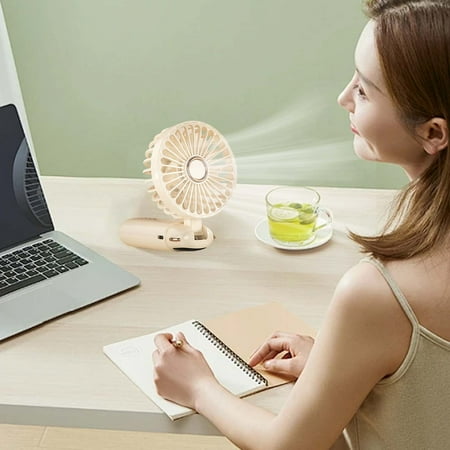 

New Usb Handheld Fan- Reversible Base- Kitchen Gadget Vertical Blowing- 5 Wind Speeds- Mini Desktop Rechargeable Brushless Folding Easy Storage Small Fan-Digital Display Aroma