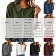 thumbnail image 3 of Hfnxid Women Button Down Shirts Corduroy Lapel Cardigan Loose Fit Casual Tshirts Dressy Solid Color Work Blouses Black M, 3 of 7
