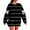 Black, variant on Women's Solid Color Striped Print Sweatshirt, Elbow Bow Detail Pullover, Thin Line Pattern Top, Long Sleeve Casual Blouse, Decorative Bow Accent Shirt Black L