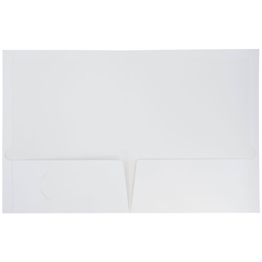 JAM Paper Glossy Two Pocket Folders, White, 100/Pack