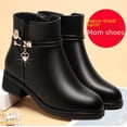 thumbnail image 4 of Zapatos de madre, zapatos de primavera para mujer, zapatos de algodón para mujer de mediana edad, zapatos de tacón bajo, fondo suave, terciopelo, cálidos, de mediana edad y mayores, tubo, 4 of 6