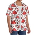 thumbnail image 2 of Goofa Amanita Red Mushroom Printed Men's Casual Short-sleeved Shirt,Lightweight Breathable Button-down,Summer Casual men's top,Versatile Fashion shirt-, 2 of 7