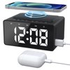 Smart Alarm Clocks, Crenova Bluetooth Speaker with Wireless Charging, USB Fast Charger, FM Radio, 3 Level Dimmable LED Display, Dual Alarm, TF Card and AUX Play, Desk Clock for Bedroom Outdoor, Black