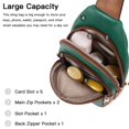 thumbnail image 3 of Mochila Telena, bandolera de piel, color verde, 3 of 8