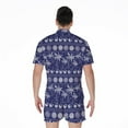 thumbnail image 2 of Blue Summer Coconut Pattern Short Sleeve Men'S Rompers, Aloha Tropical Hawaiian Casual Summer Jumpsuits Outfit, 2 of 4