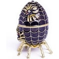 thumbnail image 3 of Keren Kopal Black Faberge Egg Music Playing Spiderweb Decorated with Spiders Trinket Box Russian Egg with Austrian Crystals Collectors Easter Egg Home Design Gift Idea Limited Edition, 3 of 9