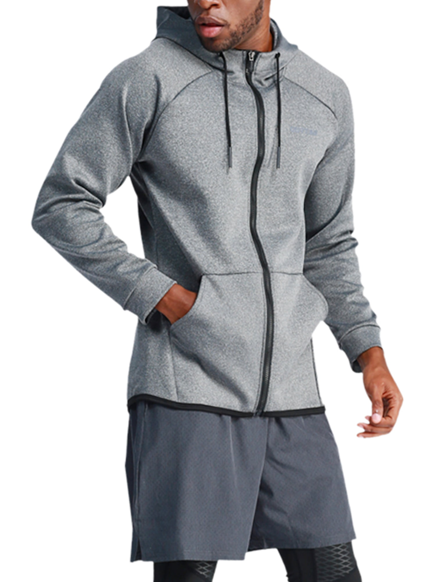 Men Sweatshirt Pullover Zip Up Sports Hoodie Hood Sweat Slim Fit Jacket Coat Top 