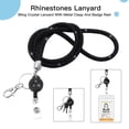 thumbnail image 3 of SUTENGDA ID Card Lanyard 32.9” Breakaway Safety Clasp Rhinestone Lanyards Crystal ID Card Holder (White Retractable Badge), 3 of 7