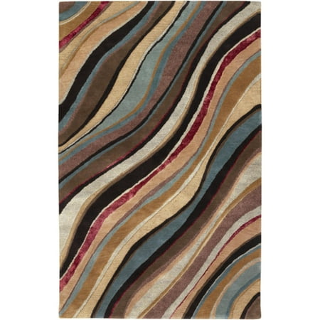5 X 8 Arroyo Rich Multicolored Earth Tone Wool Area Throw Rug 5 X 8 Arroyo Rich Multicolored Earth Tone Wool Area Throw Rug